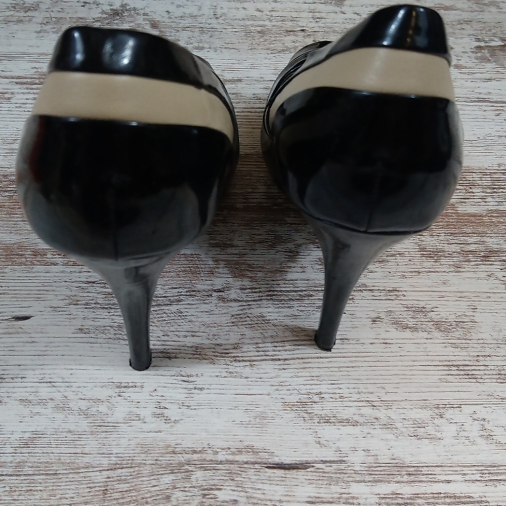 Leather Upper Open Toe Heels - image 5